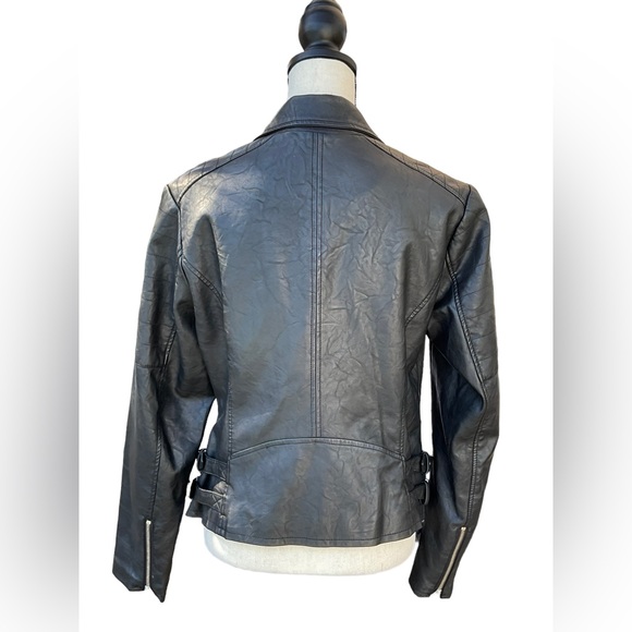 a.n.a. Faux Leather Motorcycle Jacket Size L - Picture 4 of 12